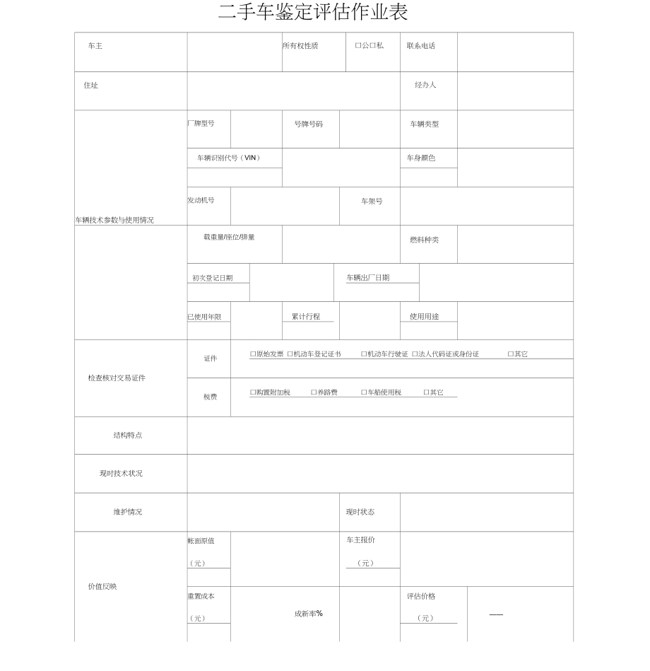 二手车鉴定评估全流程解析